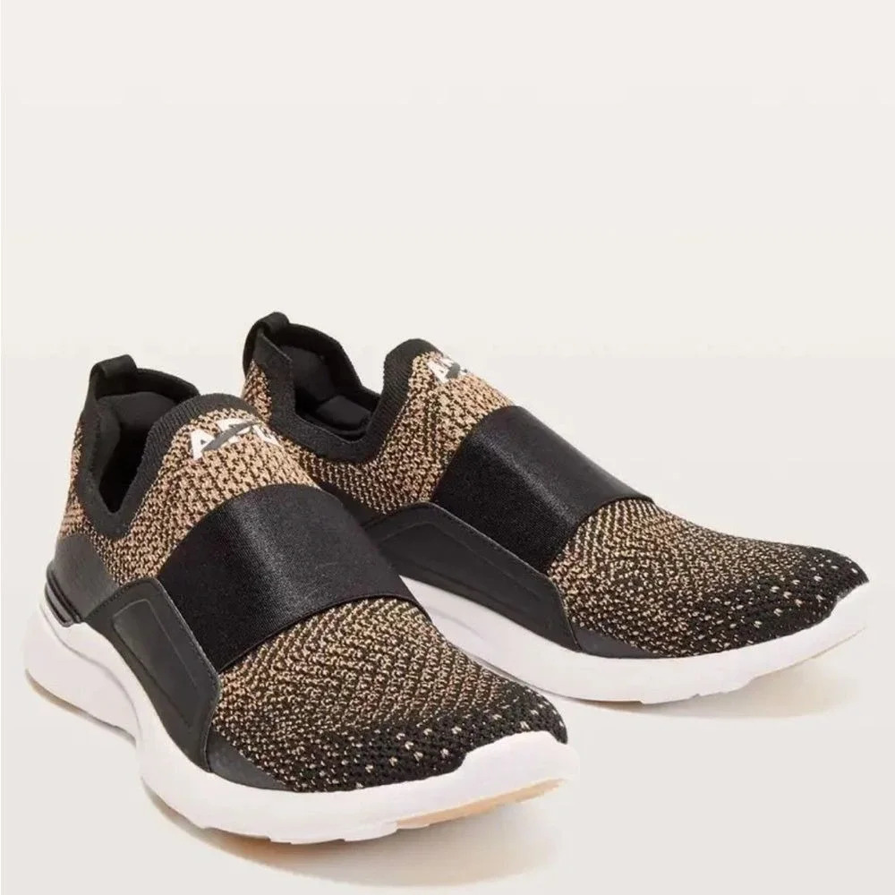 APL Lululemon Women’s TechLoom Bliss Black/Rose Slip Ons